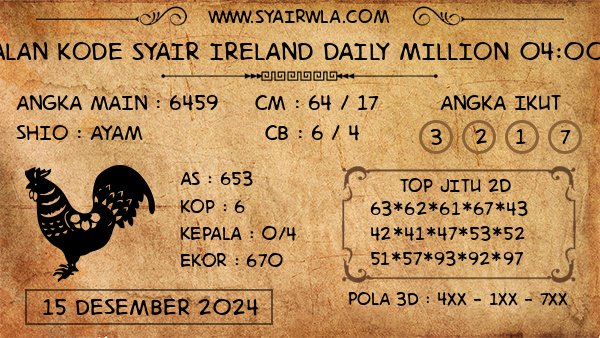 Prediksi Ireland Daily Million 04:00 WIB