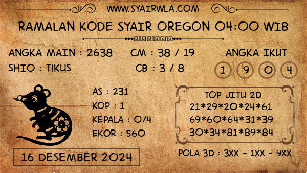 Prediksi Oregon 04:00 WIB