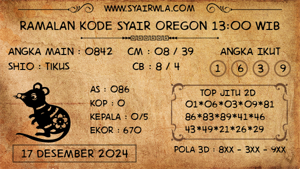 Prediksi Oregon 13:00 WIB