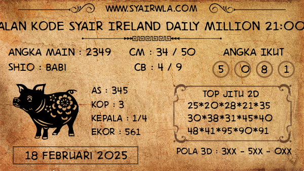 Prediksi Ireland Daily Million 21:00 WIB