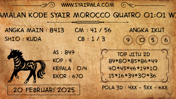 Prediksi Morocco Quatro 01:01 WIB