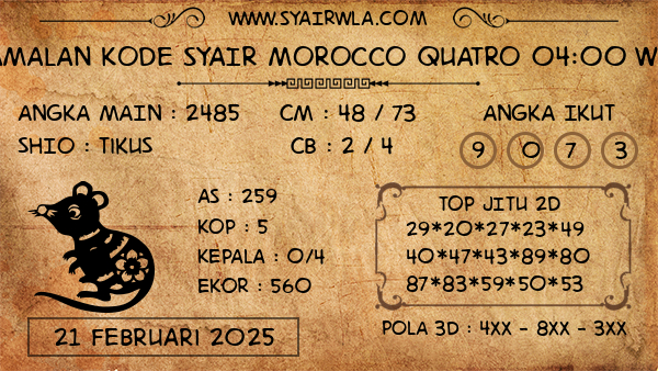 Prediksi Morocco Quatro 04:00 WIB