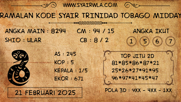 Prediksi Trinidad Tobago Midday